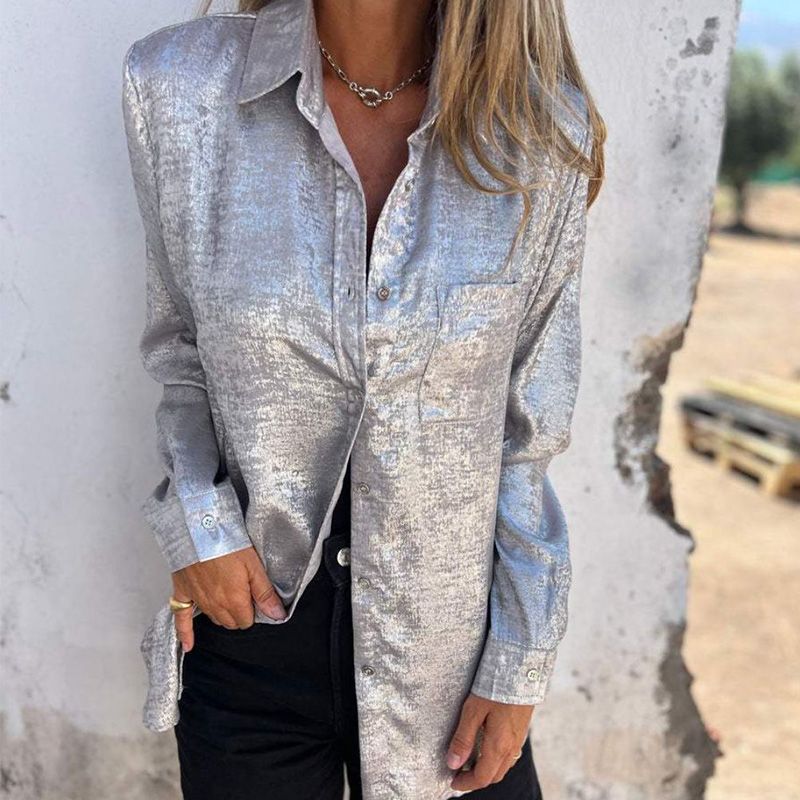 Casual, fashionable suede lapel shirt