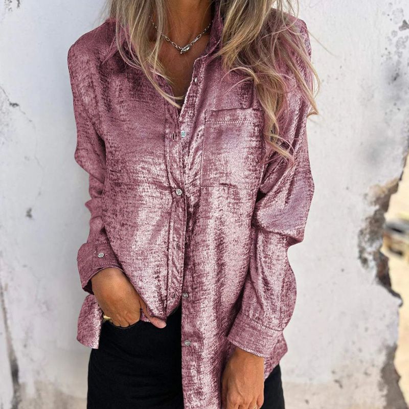 Casual, fashionable suede lapel shirt